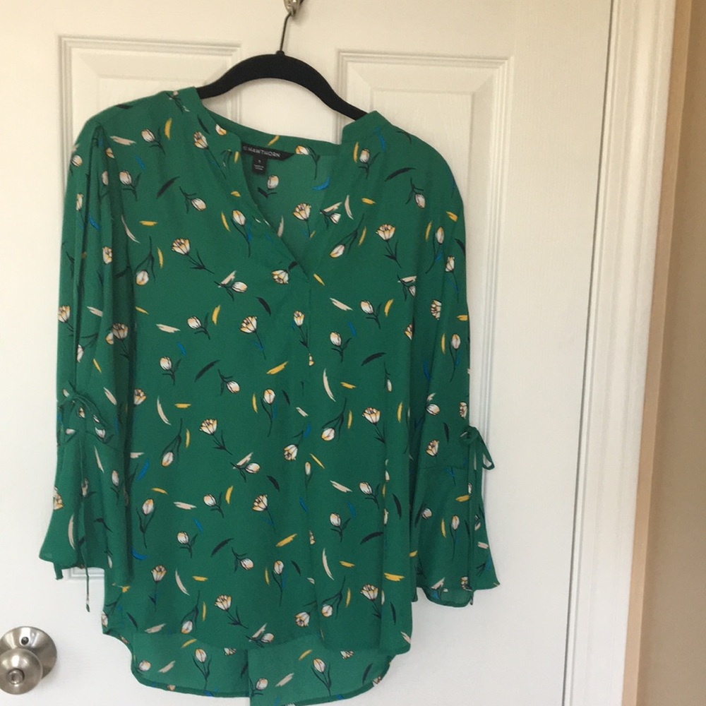 Tunic blouse, tie sleeves